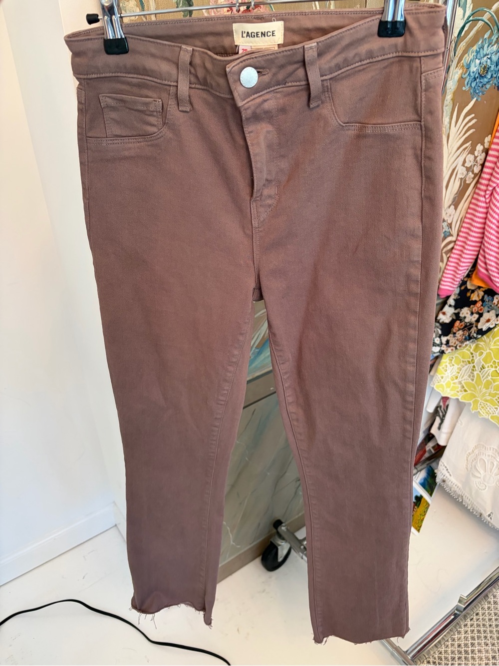 L'AGENCE Brown Slim Straight Jeans